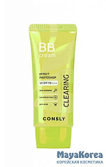 Матирующий ББ- крем с эффектом фотошопа SPF50/PA++++ Натуральный бежевый, 50мл, Consly Consly PHOTOSHOP Tea tree + Witch hazel Clearing BB cream, 50ml