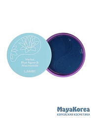 L.Sanic Herbal Blue Agave & Niacinamide Hydrogel Eye Patches, 60pcs Гидрогелевые патчи с экстрактом голубой агавы и ниацинамидом, 60шт, L.Sanic