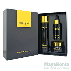 secret Key Набор: Ампульная сыворотка для лица с муцином черной улитки, Крем для лица с муцином черной улитки, Эссенция для лица с муцином черной улитки Black Snail Original Set