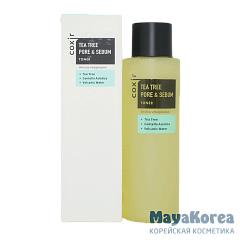 COXIR Tea Tree Pore & Sebum Toner, 150ml Тонер с чайным деревом для сужения пор, 150мл, COXIR
