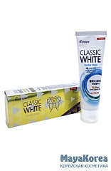 MKH З/паста «Classic White»-Отбелив. з/паста двойного деств. с микрогран., ар. мяты