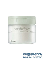 Celimax Пэды для борьбы с несовершенствами кожи - Jiwoogae cica BHA blemish toner pad, 60шт