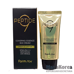 Омолаживающий ББ крем с комплексом из 9 пептидов, 50мл, FarmStay FarmStay Peptide9 Covering Essence B.B Cream, 50g