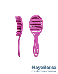 [COSMO STYLE] Расчёска массажная для бережного  расчесывания мокрых волос ОВАЛЬНАЯ РОЗОВАЯ 21,8 х 6,8 см, 1 шт.