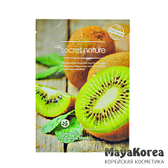 SECRET NATURE Выравнивающая маска для лица с киви (25мл) / Secret Nature Kiwi Mask Sheet [Smoothing]