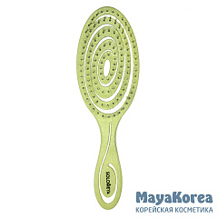 [SOLOMEYA] Расческа био для волос подвижная ЗЕЛЕНАЯ Solomeya Detangling bio hair brush Green, 1 шт.