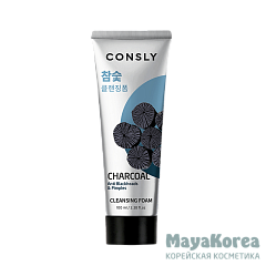 Consly Charcoal Anti Blackheads Creamy Cleansing Foam, 100ml Кремовая пенка для умывания c древесным углем против черных точек, 100мл, Consly