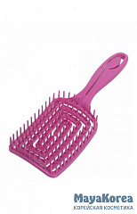 [COSMO STYLE] Расчёска массажная для бережного расчёсывания мокрых волос БОЛЬШАЯ ПРЯМОУГОЛЬНАЯ РОЗОВАЯ, 23 х 8 см