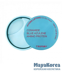 TRIMAY Патчи для век с керамидами, азуленом и аминокислотами (blue) Hydro Lifting Gel Eye Patch (30 шт. больших + 30 шт. лепестков)