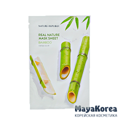 НР NATURE Маска для лица листовая REAL NATURE BAMBOO MASK SHEET 23гр
