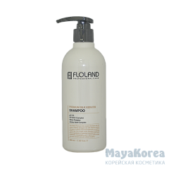 Шампунь восстанавливающий с кератином Floland Premium Silk Keratin Shampoo (530 мл)