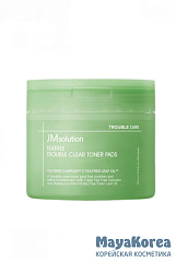 JM SOLUTION TEA TREE TROUBLE CLEAR TONER PADS Тонер-пэды для проблемной кожи с маслом чайного дерева и каламином 170мл (100шт)