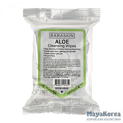 RARASKIN Cleansing Wipes Aloe, 30pcs Очищающие салфетки для лица с экстрактом алоэ, 30шт, RARASKIN