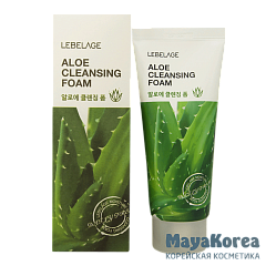 LEBELAGE Aloe Cleansing Foam, 100ml Пенка для умывания с экстрактом алоэ, 100мл, LEBELAGE