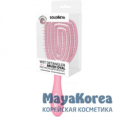 [SOLOMEYA] Расческа для сухих и влажных волос АРОМАТ КЛУБНИКИ Solomeya Wet Detangler Brush Oval Strawberry MZ0011