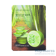НР ALOE Маска для лица листовая с алоэ Nature Republi| (SAMPLE) CALIFORNIA ALOE VERA MASK SHEET 20мл