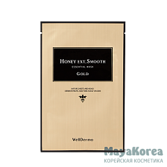 [WELLDERMA] НАБОР Тканевая маска для лица ГЛАДКОСТЬ Honey Ext. Smooth Essential Mask Gold, 10 шт * 25 мл