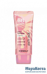 Антивозрастной ББ- крем с эффектом фотошопа SPF50/PA++++ Натуральный бежевый, 50мл, Consly Consly PHOTOSHOP Snail + Peptides Anti-Aging BB cream, 50ml